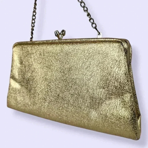 Vintage Golden Convertible Evening Clutch - Picture 1 of 8